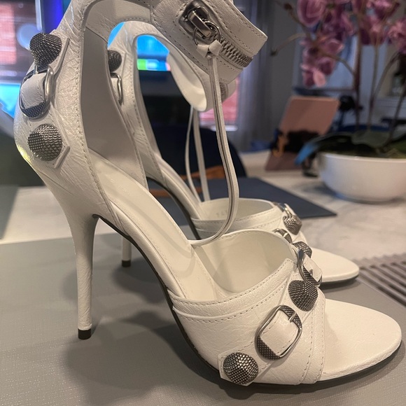 BALENCIAGA 110m Cagole Leather Sandals - Picture 1 of 6